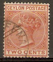 Ceylon 1883 2c Pale-brown. SG146.